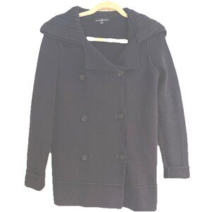 Gap Navy Blue Double Breasted Cardigan Jacket Women’s Sz M Made In Hong Kong